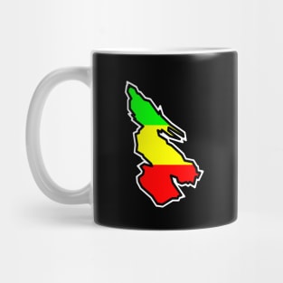 Salt Spring Island Silhouette in Rasta Rastafarian Flag Colours - Rastafari - Salt Spring Island Mug